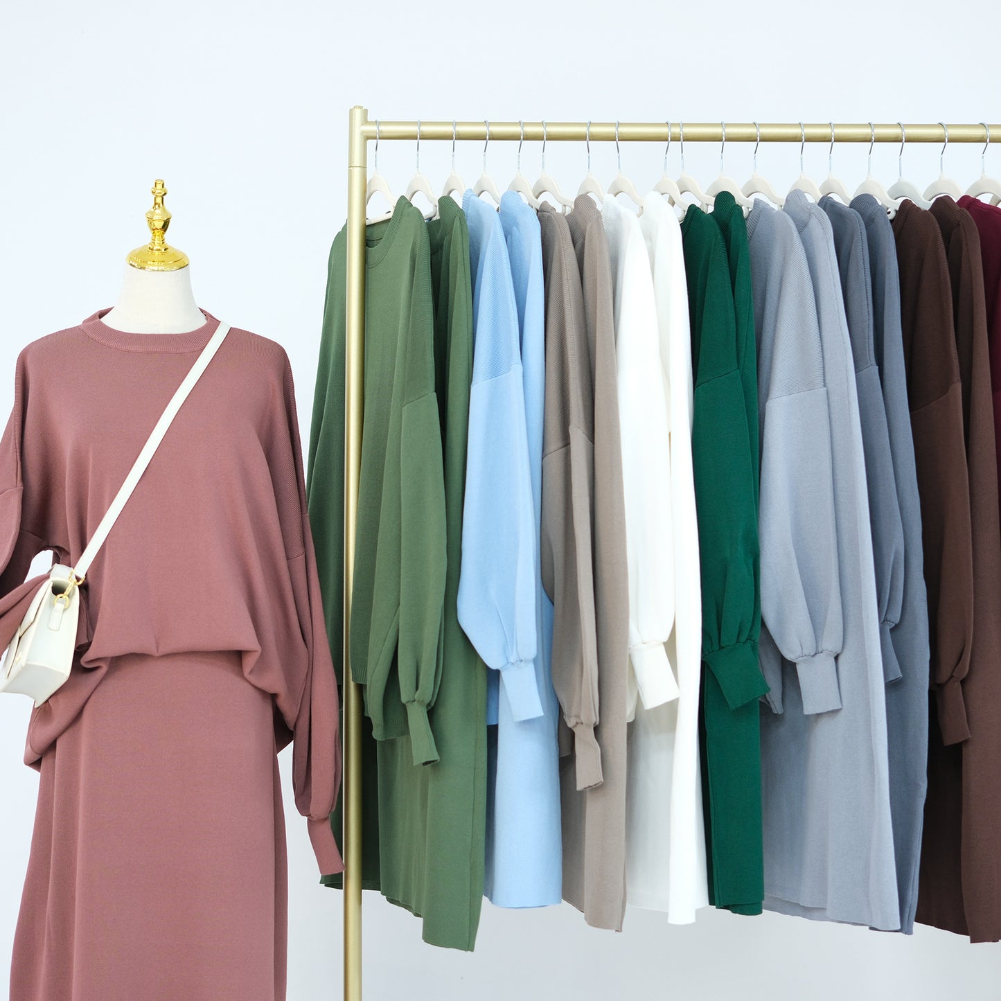 Thick Knit Two-Piece Modest Pants Set