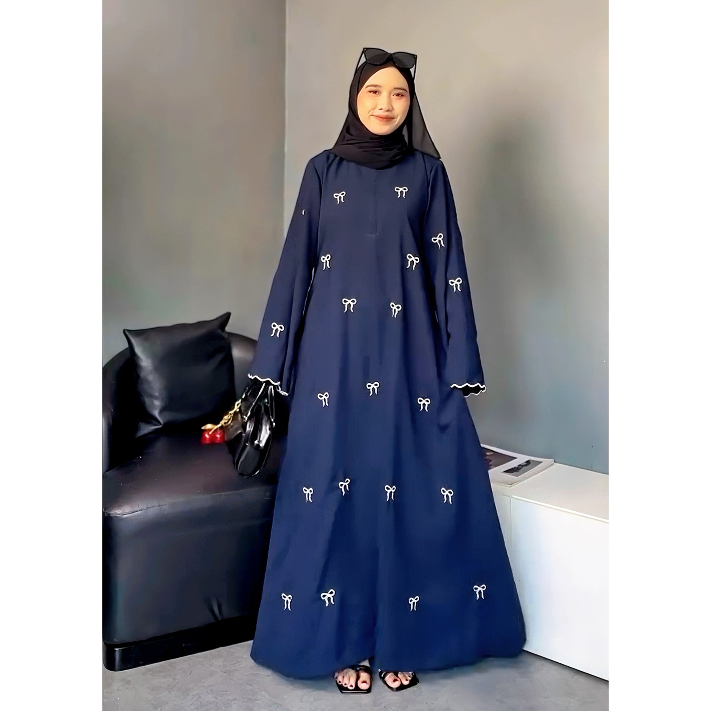 Women's Bow Embroidered Dress