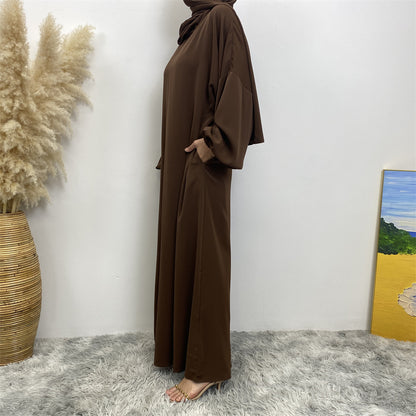Women's Solid Color Dress with Pockets