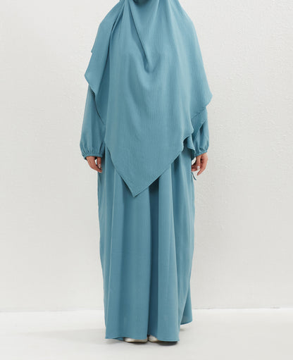 Women's Plain Maxi Dress and Hijab
