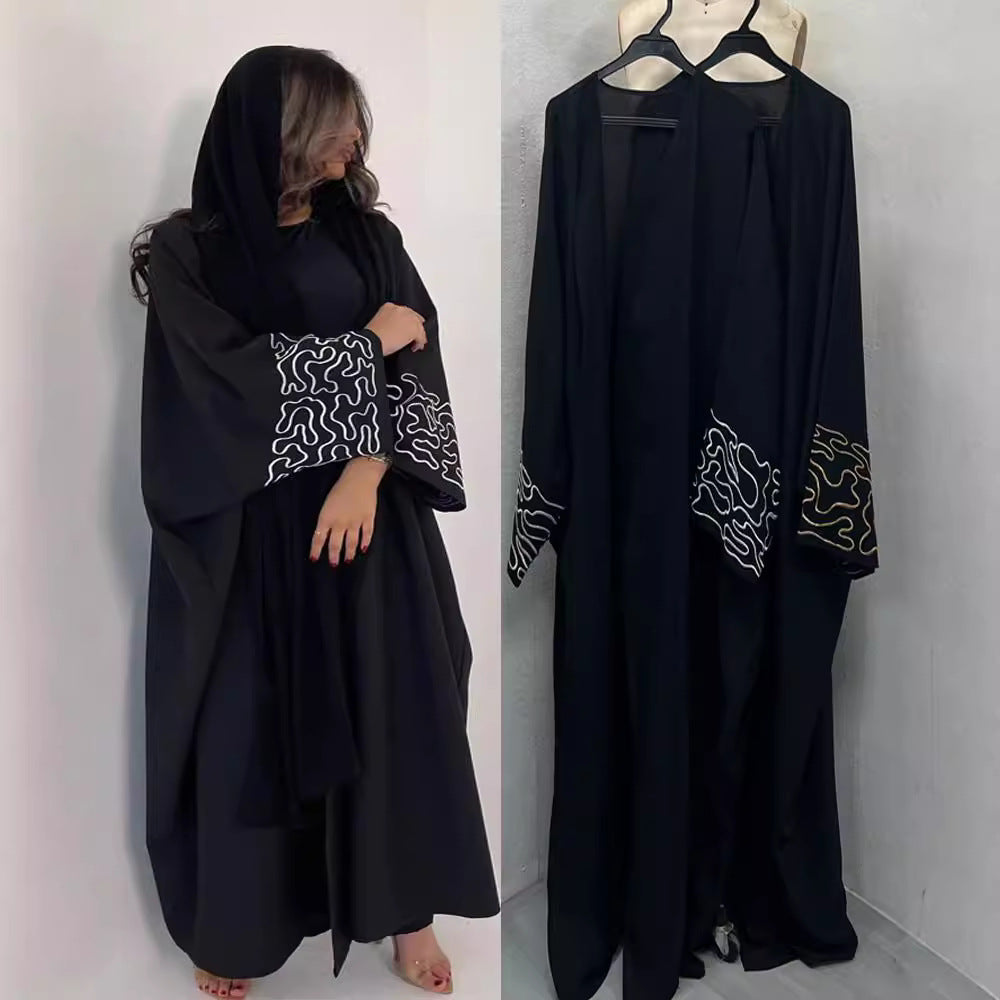 Embroidered Long Sleeve Robe