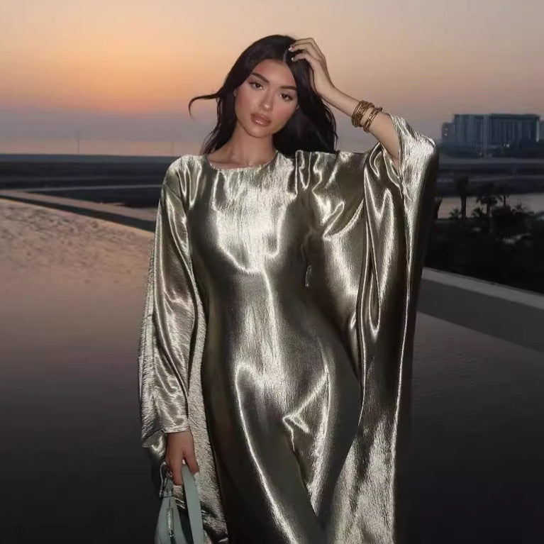 Women's Modest Feminine Hot Silver Dress