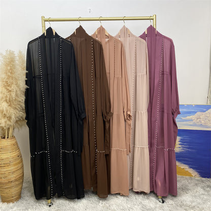 Women's Beaded Chiffon Cardigan Robe