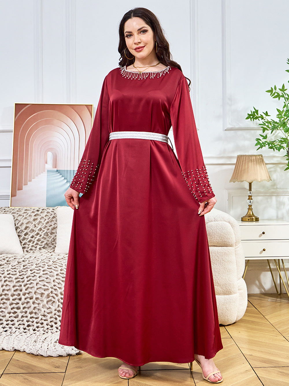 Women's Diamond-encrusted Large Swing Dress