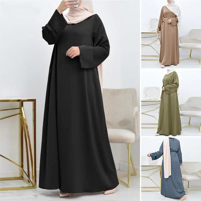 Satin Trim Arab Occasion Maxi Abaya