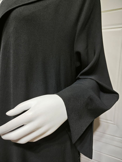 Women's Fashionable Black Robe Open Abaya