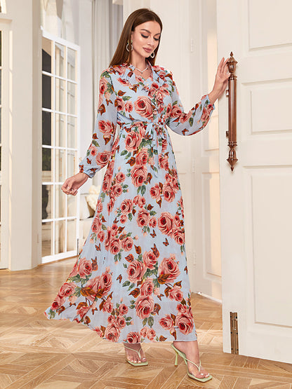 Foral Slim Fit Print Maxi Dress