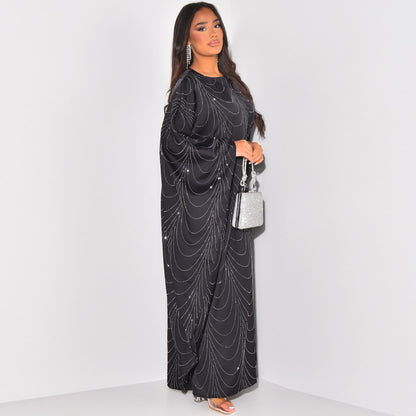 Women's Loose Hot Diamond Abaya Dress