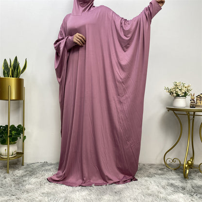 Bat Long Sleeve Casual Long Abaya Dress