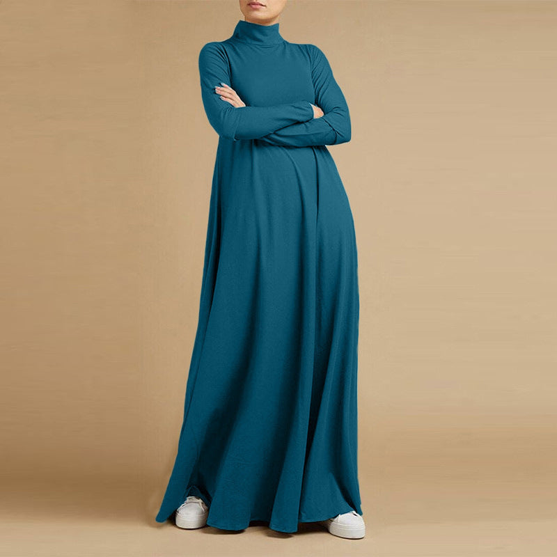 Women's High-neck Casual Abaya Dress