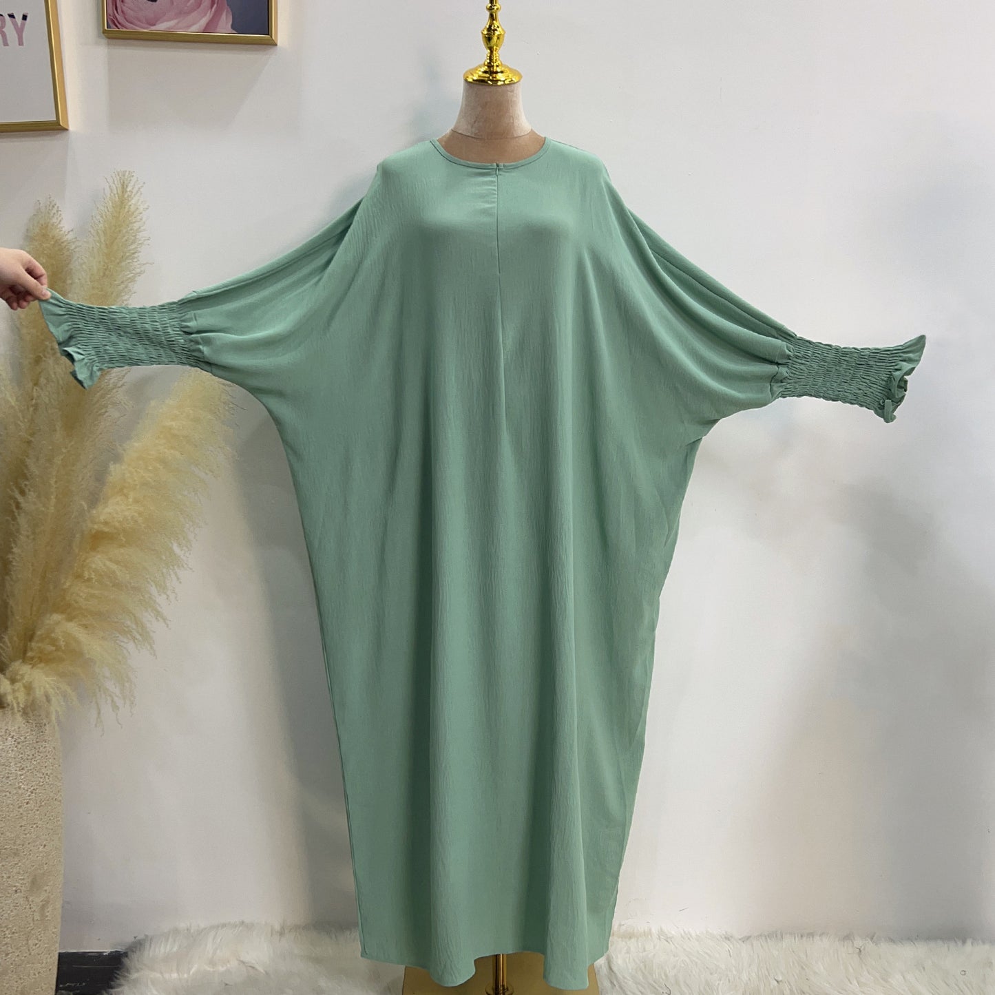 Plain Long Sleeve Bat Prayer Dress