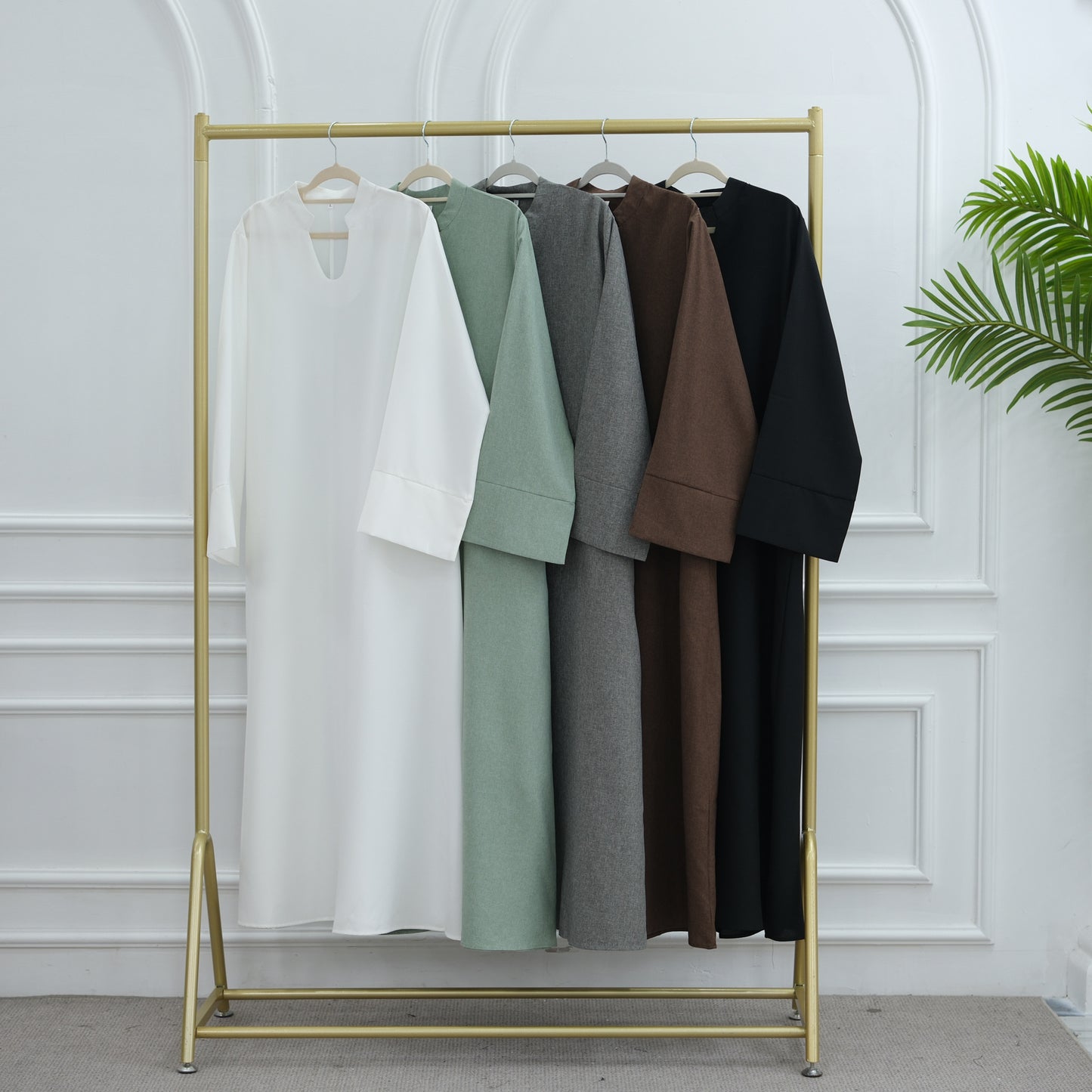 Loose-Fit Solid Color Modest Abaya Dress