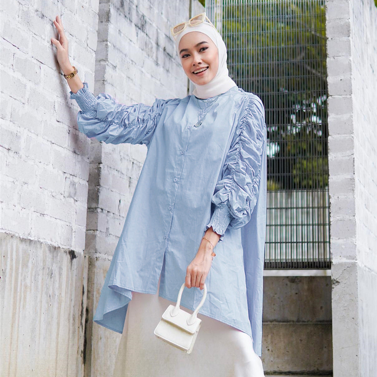 Women's Stacking Sleeves Loose Casual Shirt