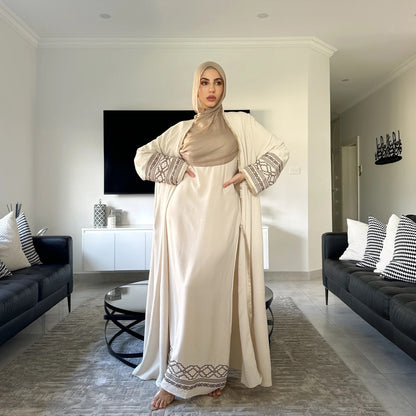 Women's Embroidered Cardigan Robe Dress