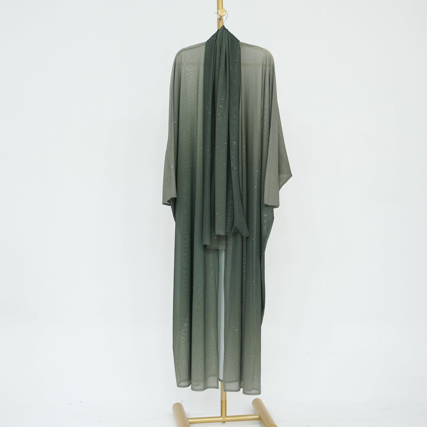 Gradient Everyday Parties Cardigan Robe with Hijab