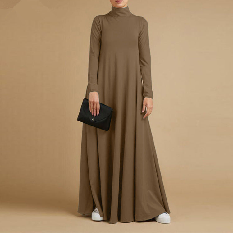 Women's High-neck Casual Abaya Dress