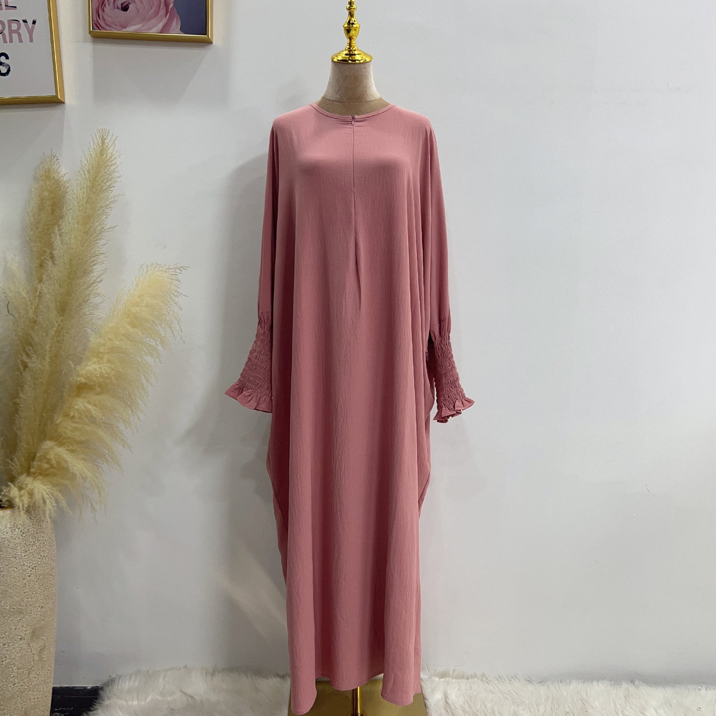 Plain Long Sleeve Bat Prayer Dress