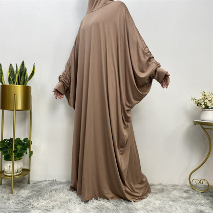 Bat Long Sleeve Casual Long Abaya Dress