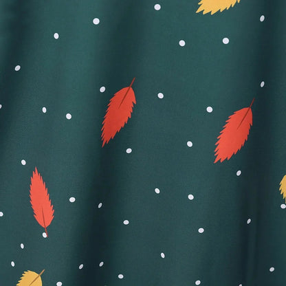 Women's Elegant Foliage Polka Dot Print Oversized Dress