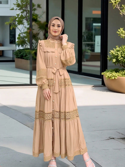 Women's Lace Cut-out Patchwork Dress