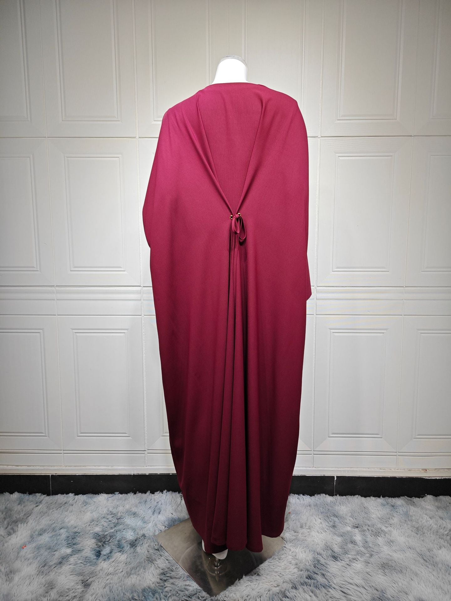 Women's Plain Robe Orange Open Abaya