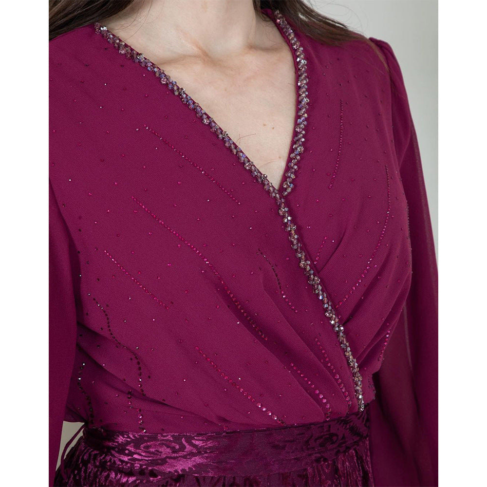 Women's Chiffon Hot Diamond Party Dress