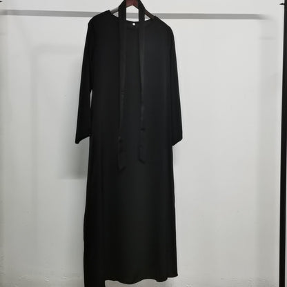Women's Round Neck Bell Sleeve Abaya Dress