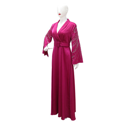 Women's Hot Jalabiya Party Dress with Belt