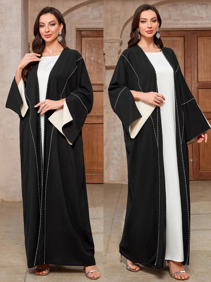 Women's Contrasting Cardigan Long Robe