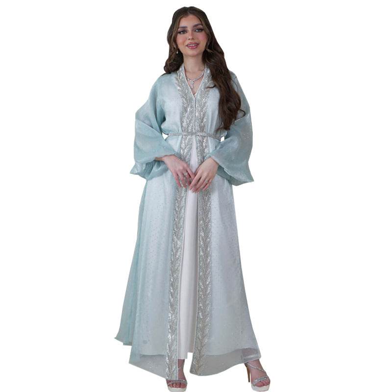 Women's Puff Sleeve Hot Diamond Three-piece Set