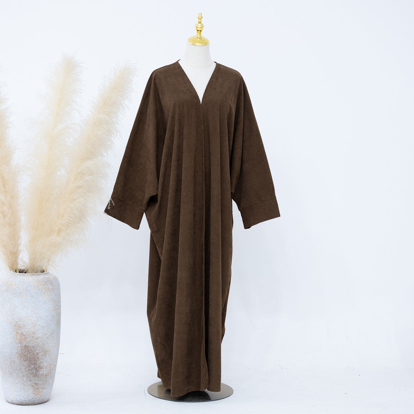 Classic Solid Color Irregular Hem Modest Maxi Dress