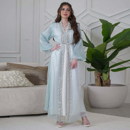 Women's Puff Sleeve Hot Diamond Three-piece Set