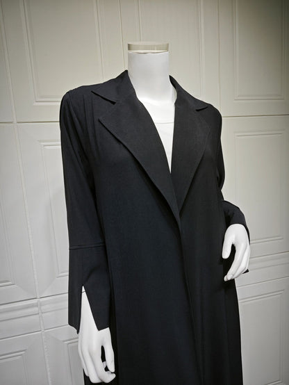 Women's Fashionable Black Robe Open Abaya