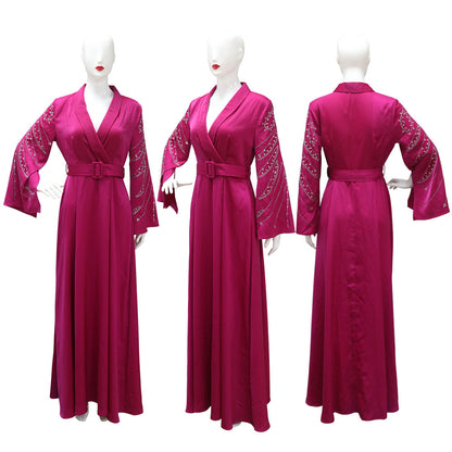 Women's Hot Jalabiya Party Dress with Belt