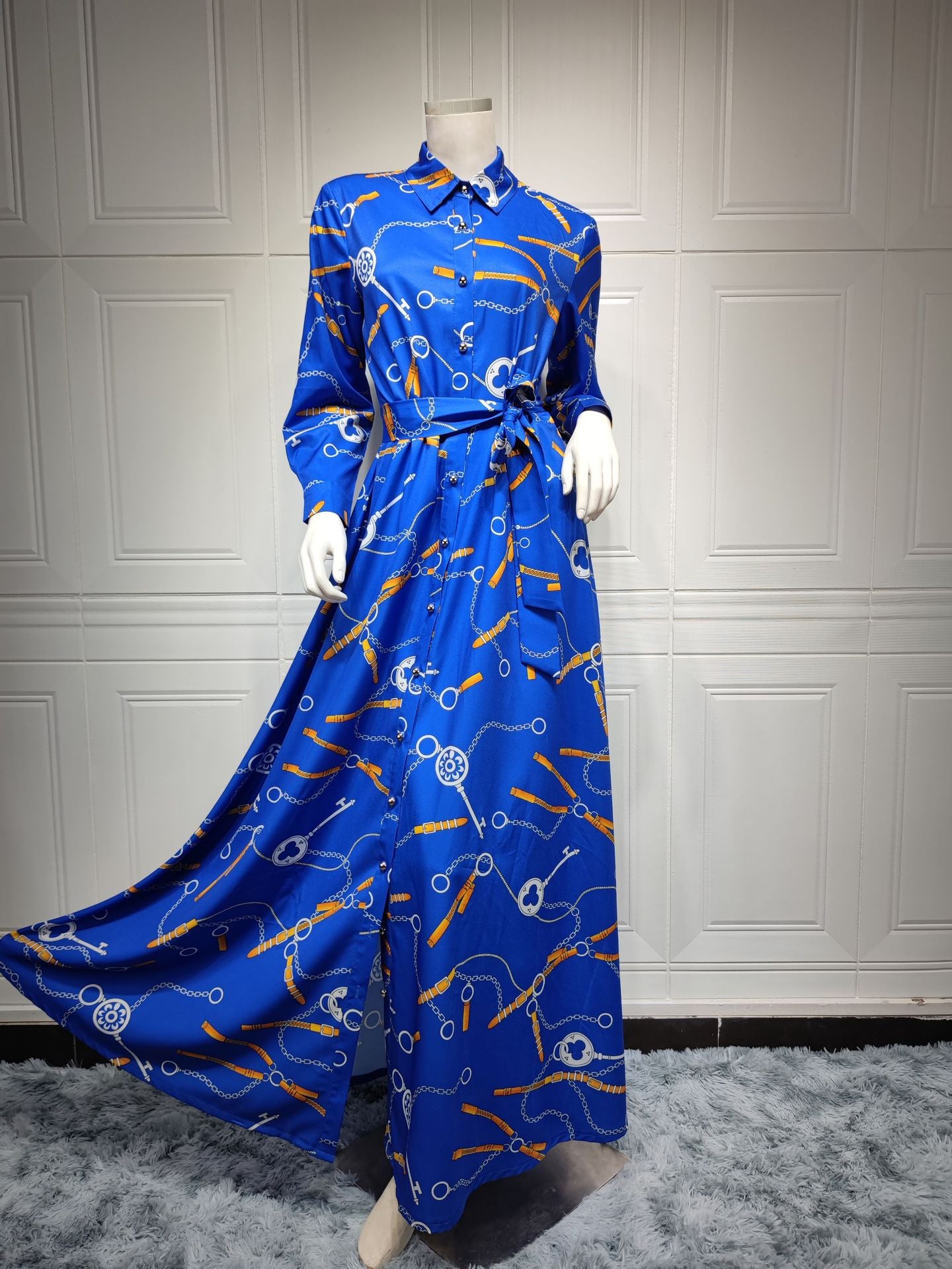 Women's Vintage Print Maxi Dress