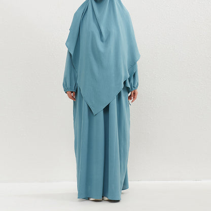Women's Plain Maxi Dress and Hijab