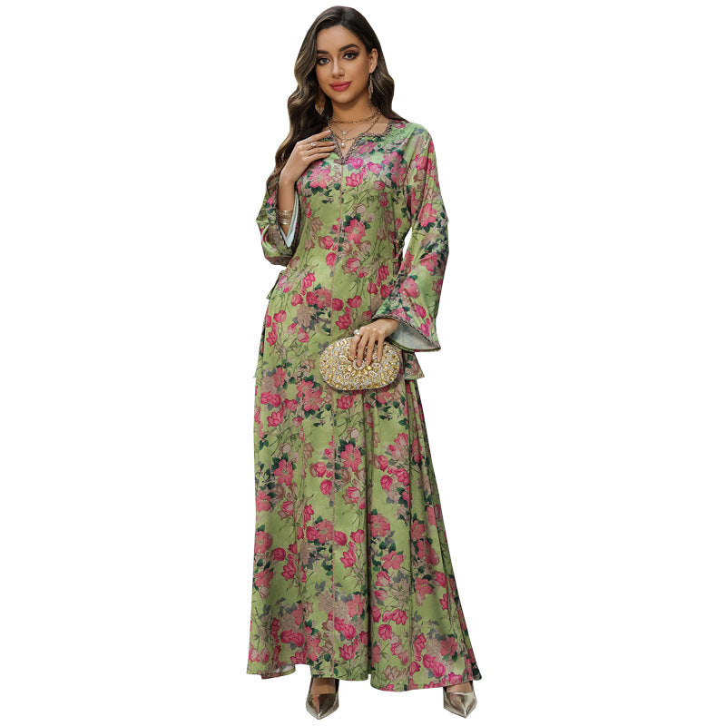 Women's Printed Hot Diamond Loungewear Dress