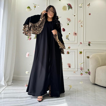 Trendy Wide Sleeve Open Abaya Dress