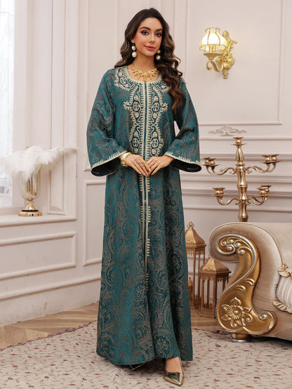 Women's Jacquard Embroidered Evening Dress
