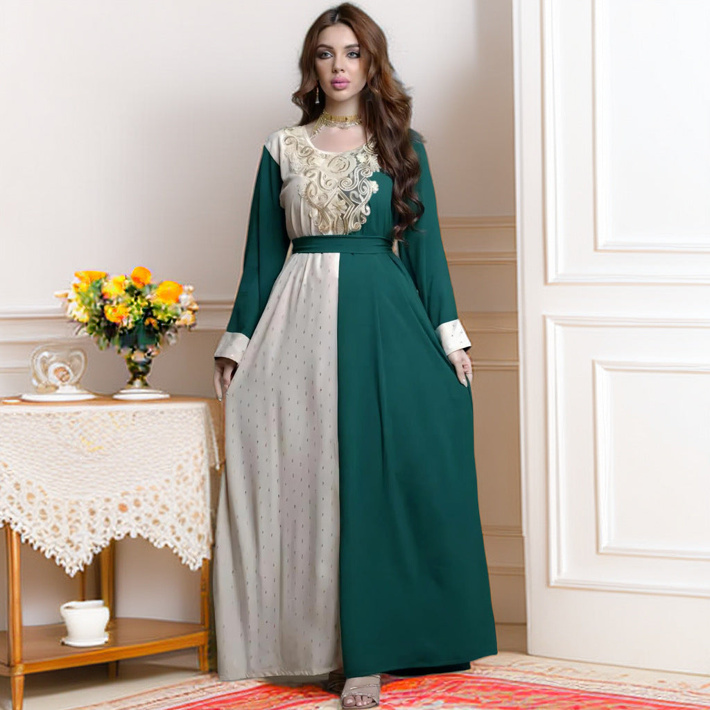 Leopard Animal Print Modestwear Jalabiya with Crystals