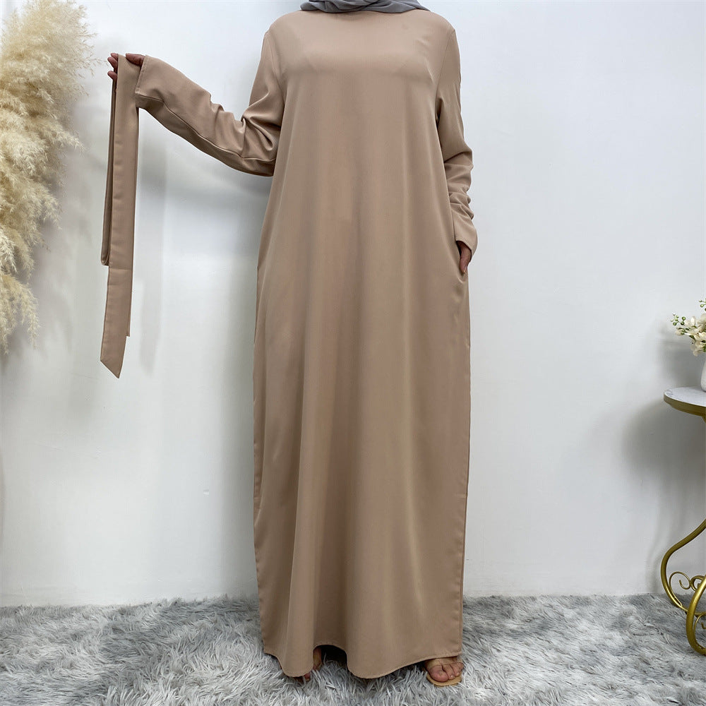 Women's Solid Lace-up Dresses