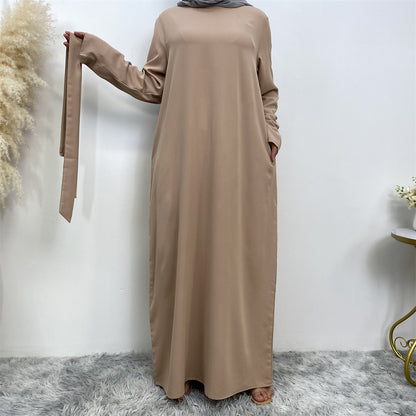 Women's Solid Lace-up Dresses