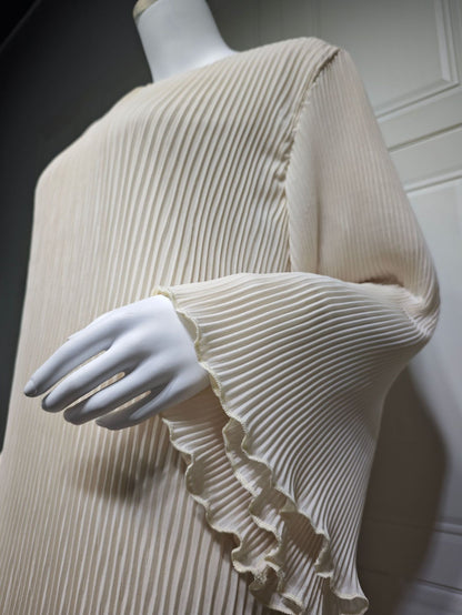 Chiffon Pleated Long-Sleeved Dress