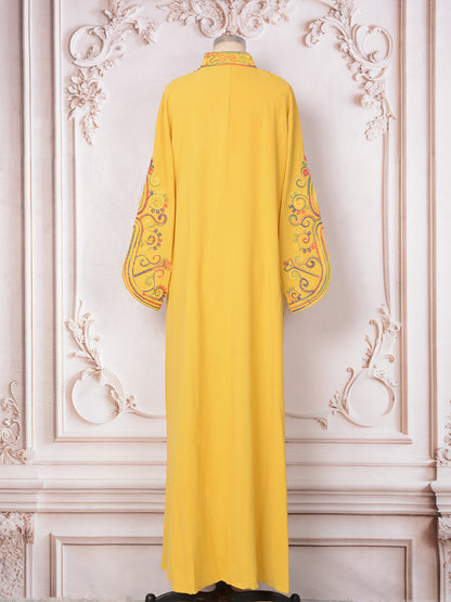 Women's Rope Embroidered Elegant Long-sleeved Dress