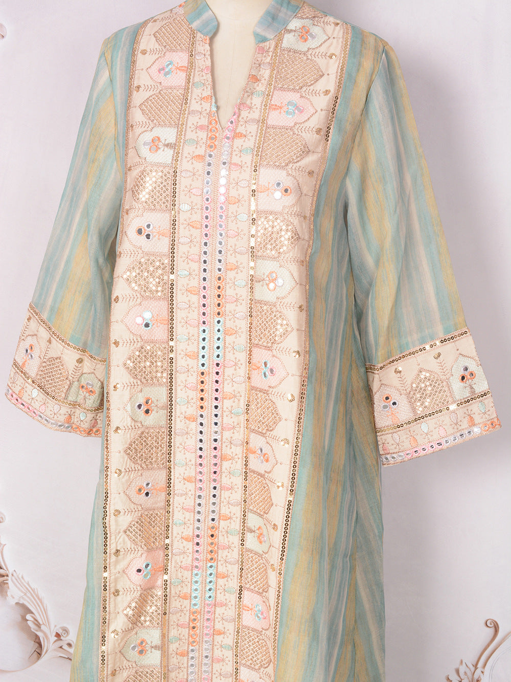 Women's Embroidered Sequin Evening Dress