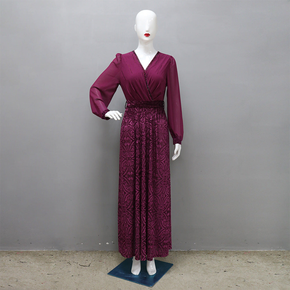 Women's Chiffon Hot Diamond Party Dress