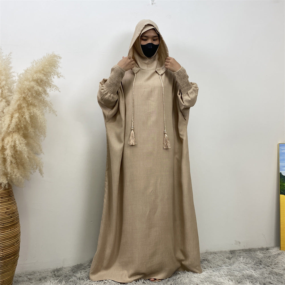 Women's Hooded Casual Dolman-sleeved Loose Dress