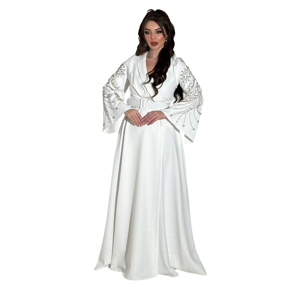 Women's Hot Jalabiya Party Dress with Belt