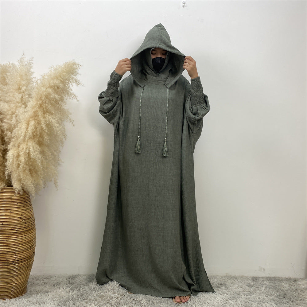 Women's Hooded Casual Dolman-sleeved Loose Dress