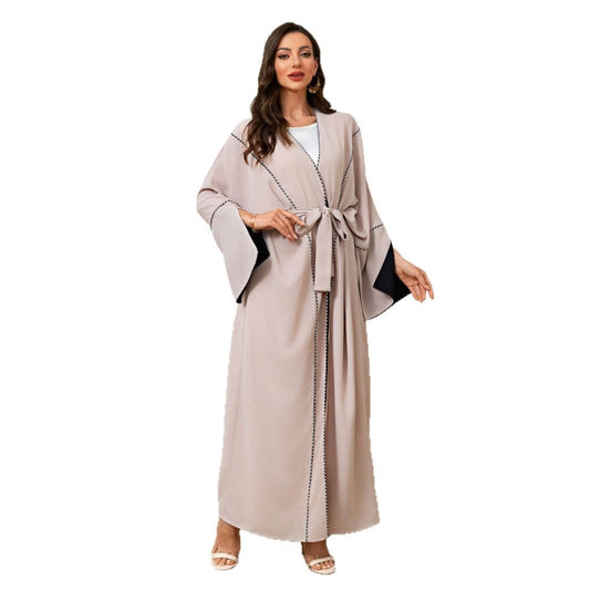 Women's Contrasting Cardigan Long Robe
